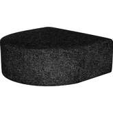 Isla Modular Half Moon Ottoman in Salt & Pepper Boucle Fabric & Black